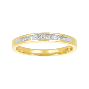 Women's Diamond Wedding Band 14K Yellow Gold Channel Setting