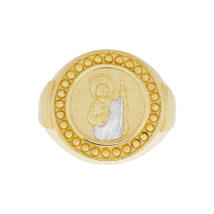 14?K黄色ゴールドダイヤモンドカットSt Jude Medal帽子スクリューバックスタッドイヤリング★海外で人気の並行輸入品 14?K黄色ゴールドダイヤモンドカットSt Jude Medal帽子スクリュー