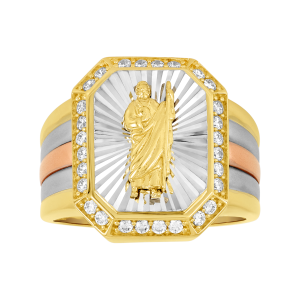 14?K黄色ゴールドダイヤモンドカットSt Jude Medal帽子スクリューバックスタッドイヤリング★海外で人気の並行輸入品 14?K黄色ゴールドダイヤモンドカットSt Jude Medal帽子スクリュー