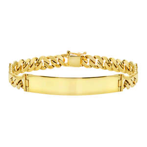 14K Yellow Gold 8.3mm Figaro Link Bracelet with Hidden Clasp for