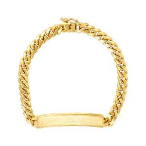 Huy Thanh 14K ゴールド ブレスレット 14K Yellow Gold 9.3mm Miami Cuban CZ Hollow Bracelet for Men | Don