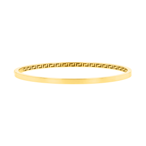 14K Gold Tri Colored Greek Design Adjustable Bangle Bracelet