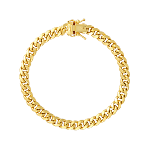 14K Yellow Gold 9.3mm Miami Cuban CZ Hollow Bracelet for Men | Don