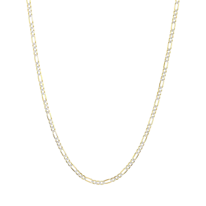 Buy 14K Yellow Gold 3.9mm Pave Figaro | Don Roberto Jewelers