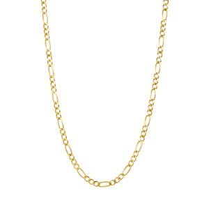 14K Yellow Gold 4.7mm Figaro Pave Chain