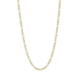 14K Yellow Gold 3.7mm Pave Figaro Chain