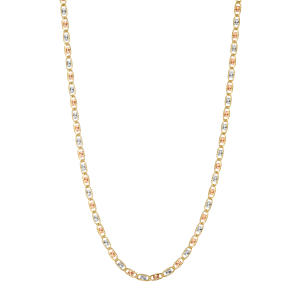 14K Tri Color Gold 4mm Valentino Chain