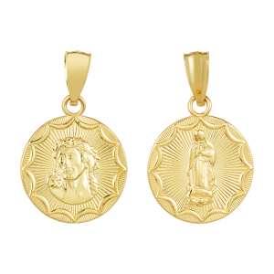 14K Two Tone Gold Lady of Guadalupe Medal