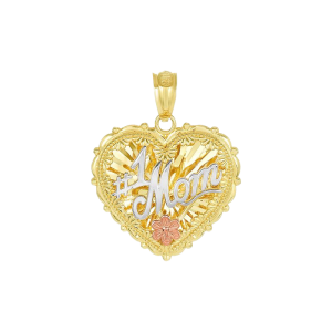14K Gold Tri-Color Heart-Shaped 