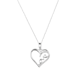 Silver Heart Cluster Adjustable Necklace