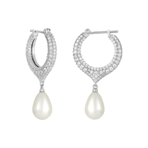 ☆ENGBROX☆ silver925afternoon pearl drop earring EBEA23006 Silver Corrine Pearl Sculptural Drop Earrings - CHARLES