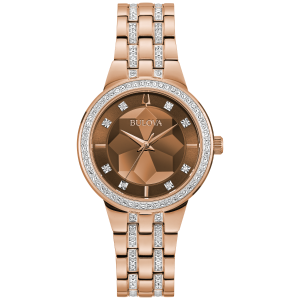 Bulova Octava Gold Tone with Crystals Women's Watch - 98L302