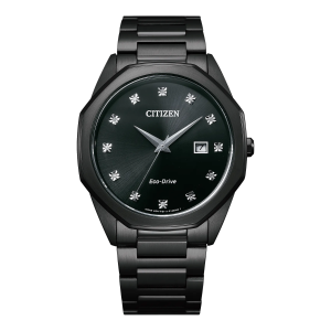 Citizen Axiom Black Stainless Steel Diamond Men's Watch - AU1065-58G