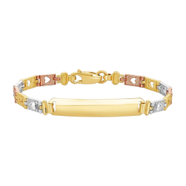 アクセサリー Dager ID Baby Classic Link Bracelet 18cm Amazon.com: 14k Yellow Gold Unisex Adjustable Kids ID