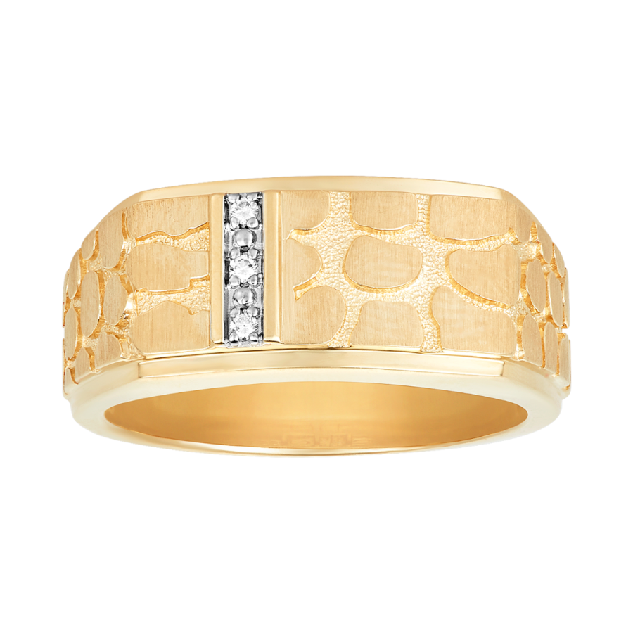 Buy 14K Yellow Gold Nugget Ring with Diamonds Don Roberto Jewelers