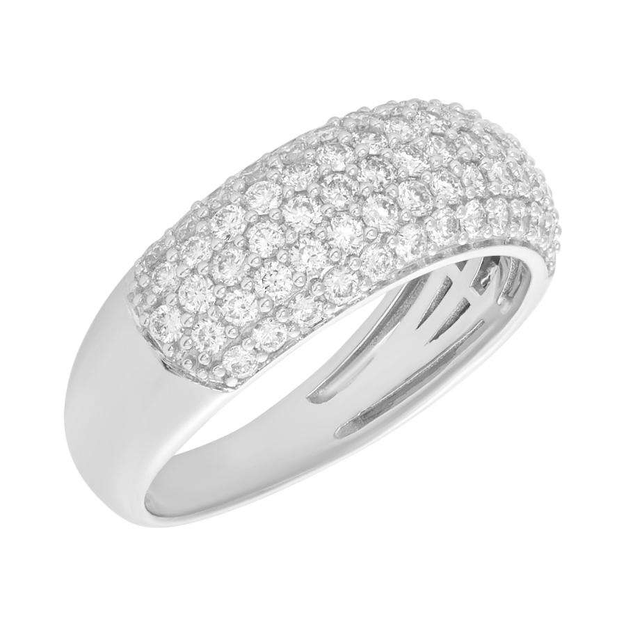 Women's Diamond Band 14K White Gold Pave Multi Row