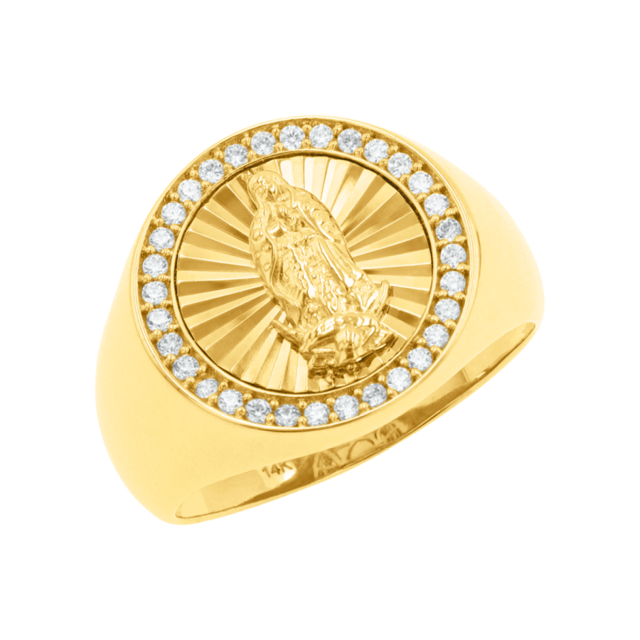 gold plated lady of guadalupe ring