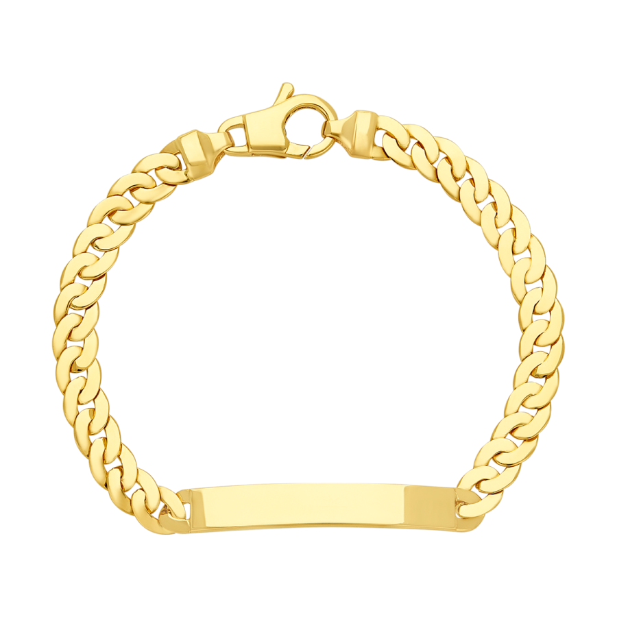 18K Yellow Gold 6.1mm Curb Link ID Bracelet