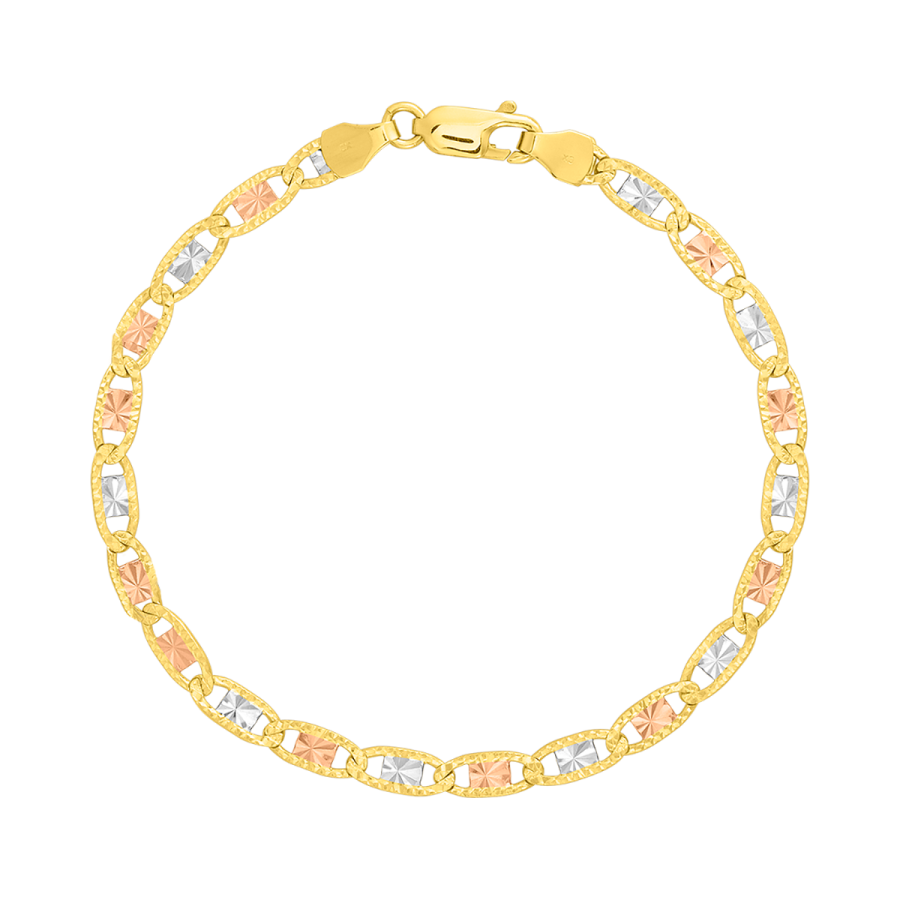 ひ*き様 VALENTINOブレスレット 14K Tri Color Gold 4mm Valentino Bracelet