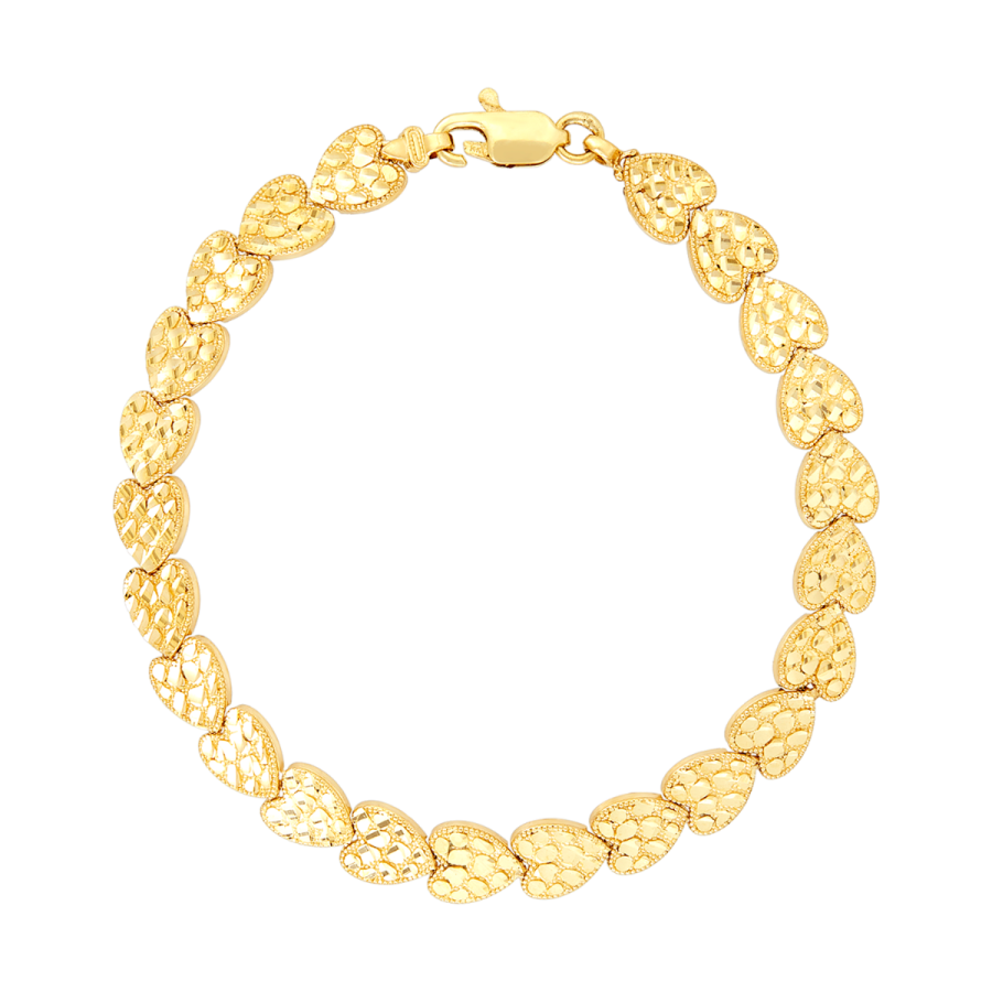gold nugget heart bracelet