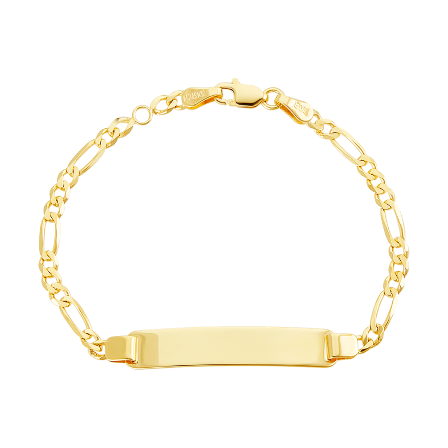 GOLD KID ゴールドキッド　 BRASS COFFIN　BRACELET 14K Yellow Gold 3mm ID Figaro Children's Bracelet