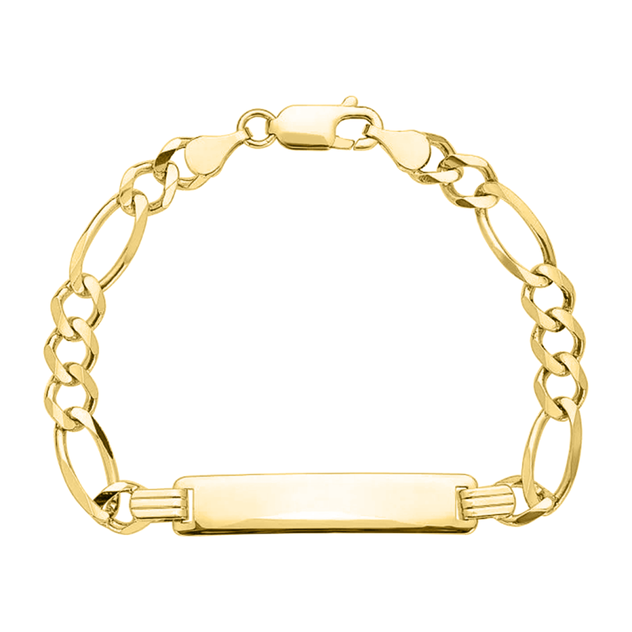 14K Yellow Gold 5mm Figaro Baby ID Bracelet