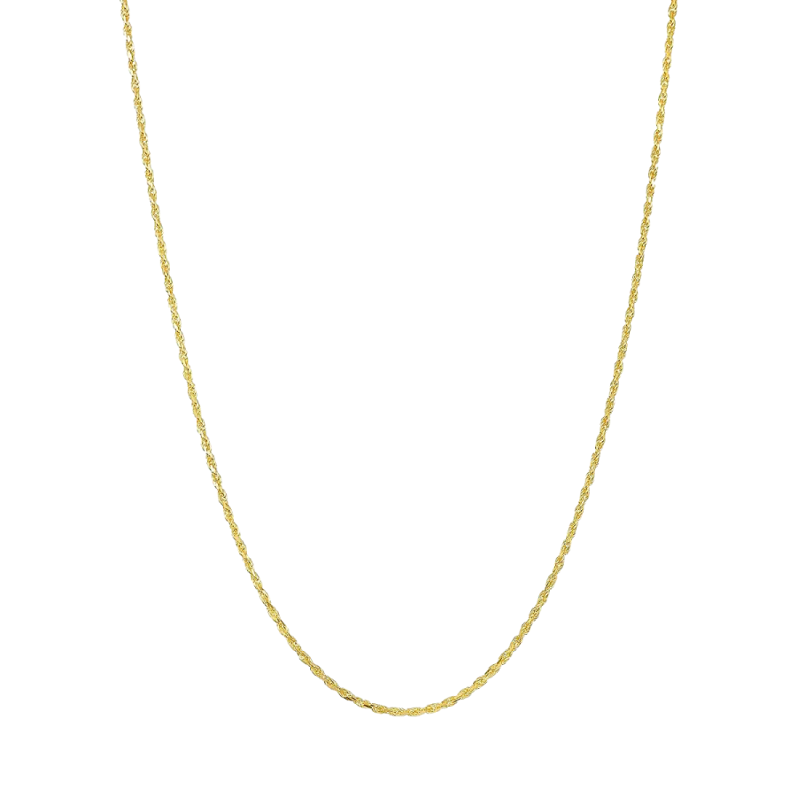14K Yellow Gold 1mm Diamond-Cut Rope Chain