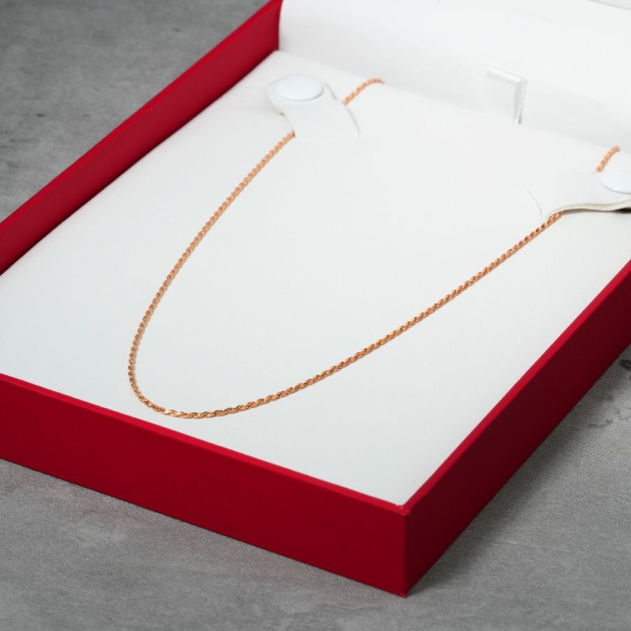 14K Rose Gold 1mm Diamond-Cut Rope Chain
