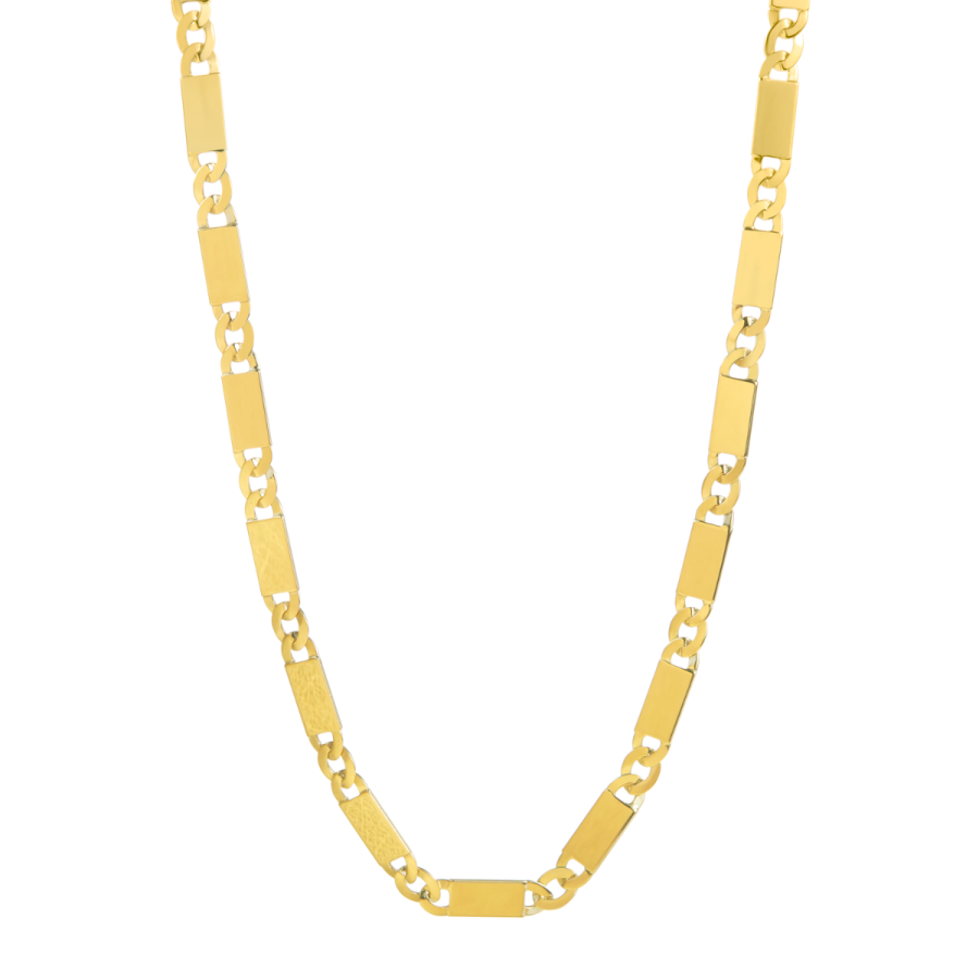 14K Yellow Gold 5mm Plate Link Chain