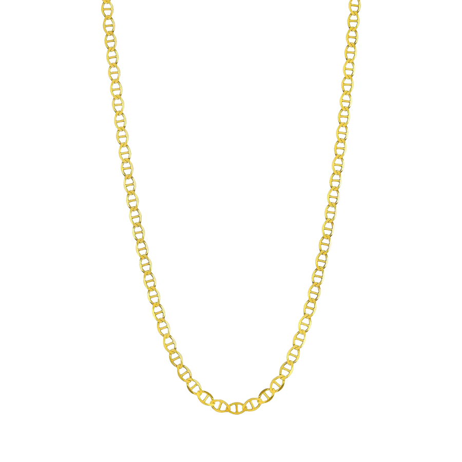 14K Yellow Gold 5mm Flat Mariner Chain