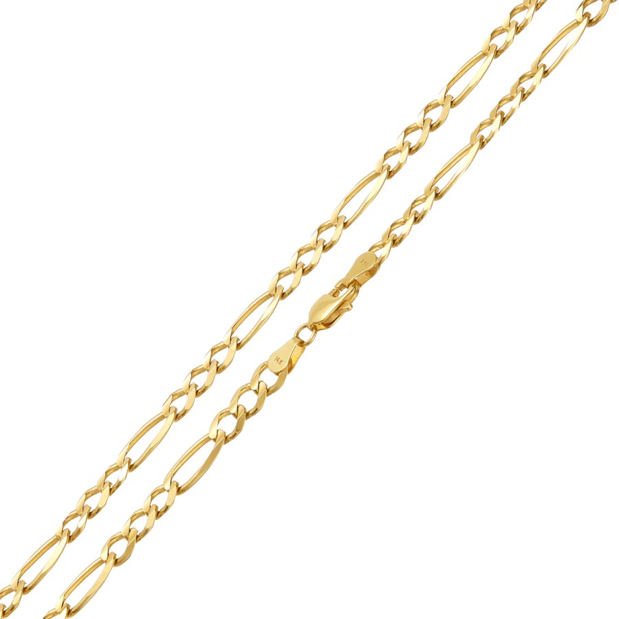 14K Yellow Gold 4.7mm 26-Inch Figaro Chain