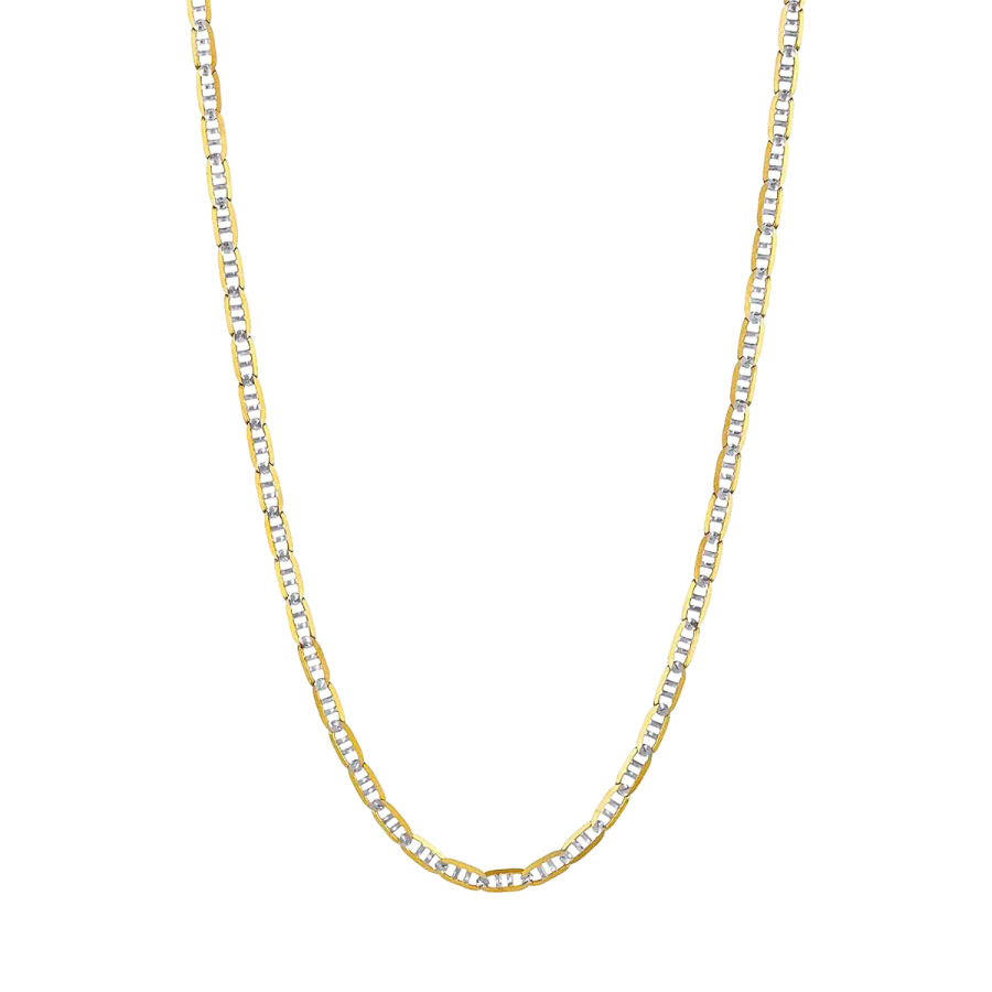 14K Yellow Gold Pave Mariner Chain