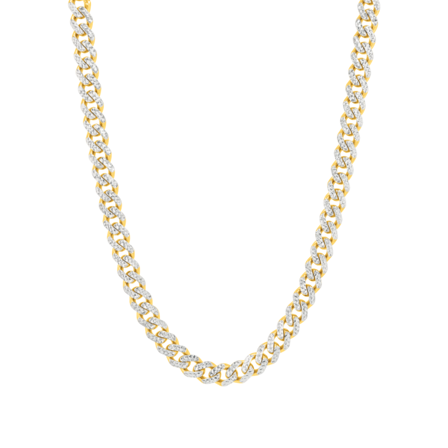 14K Yellow Gold 8mm 28-Inch Hollow Cuban Link