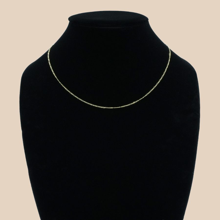 14K Yellow Gold 1.3mm 18-Inch Figaro Chain