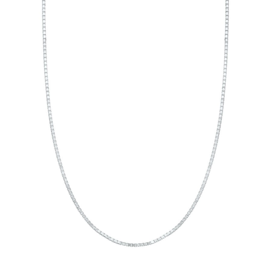14K White Gold .8mm 22 Inch Adjustable Box Chain