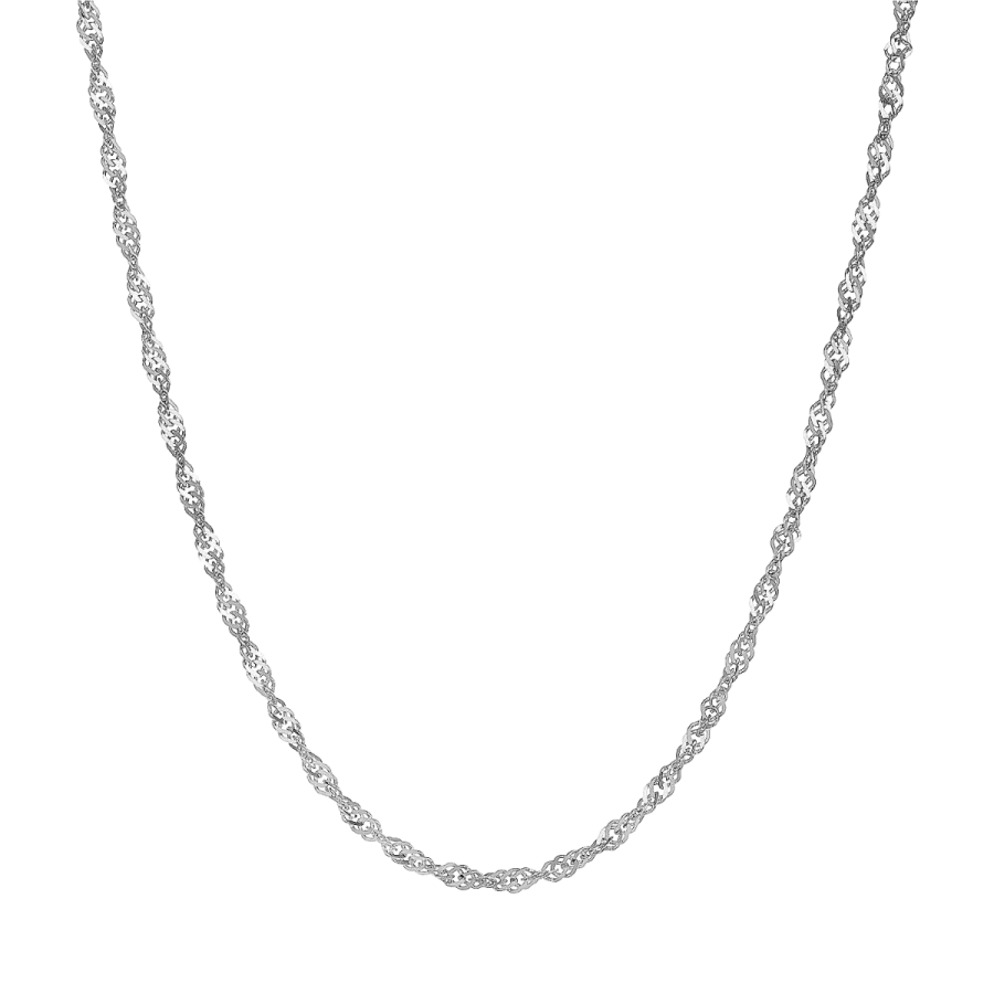 14K White Gold 18-Inch Singapore Chain