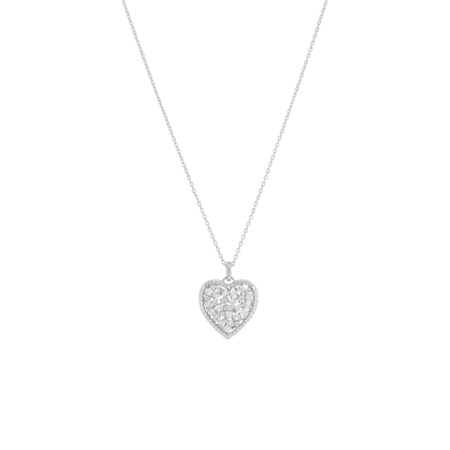 ネックレス・ペンダント Heart Chain Link Necklace #5802 COACH® | Faceted Heart Chain Link Necklace