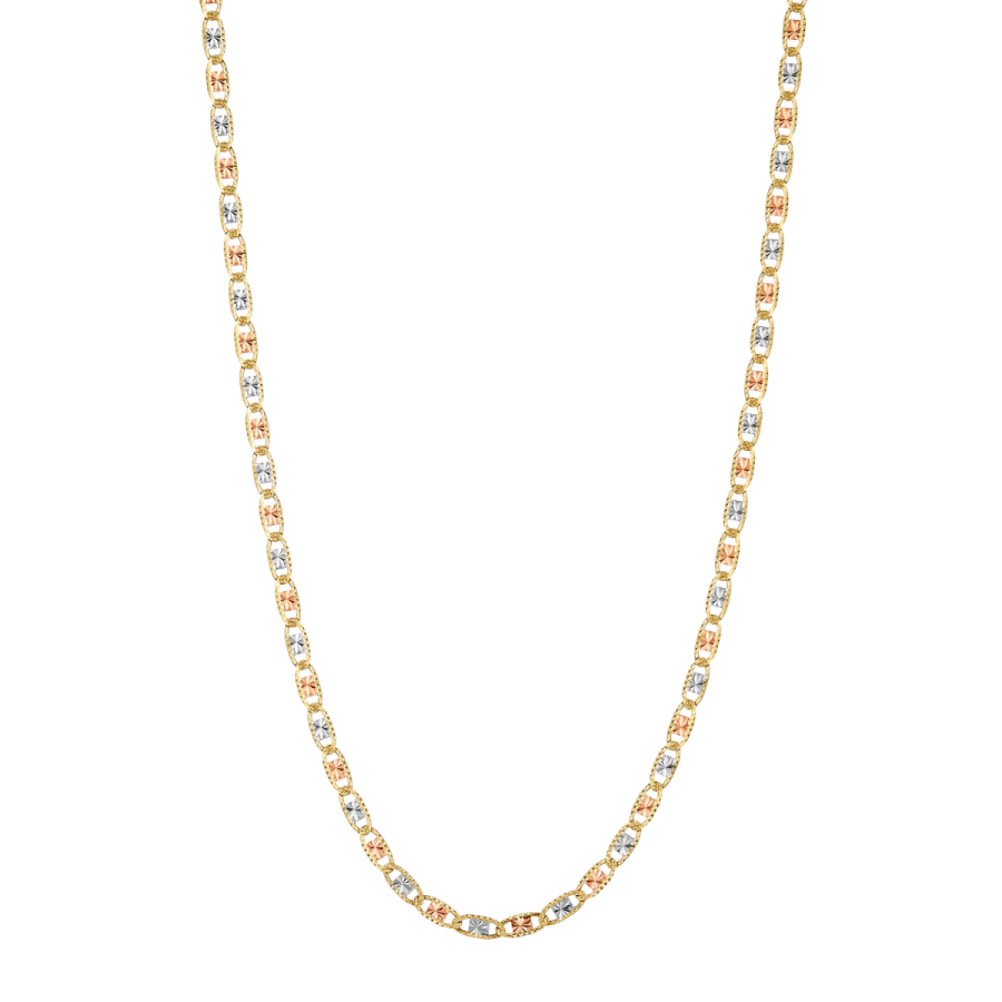 Buy 14K Tri-Color 2.4mm Valentino Chain | Don Roberto Jewelers