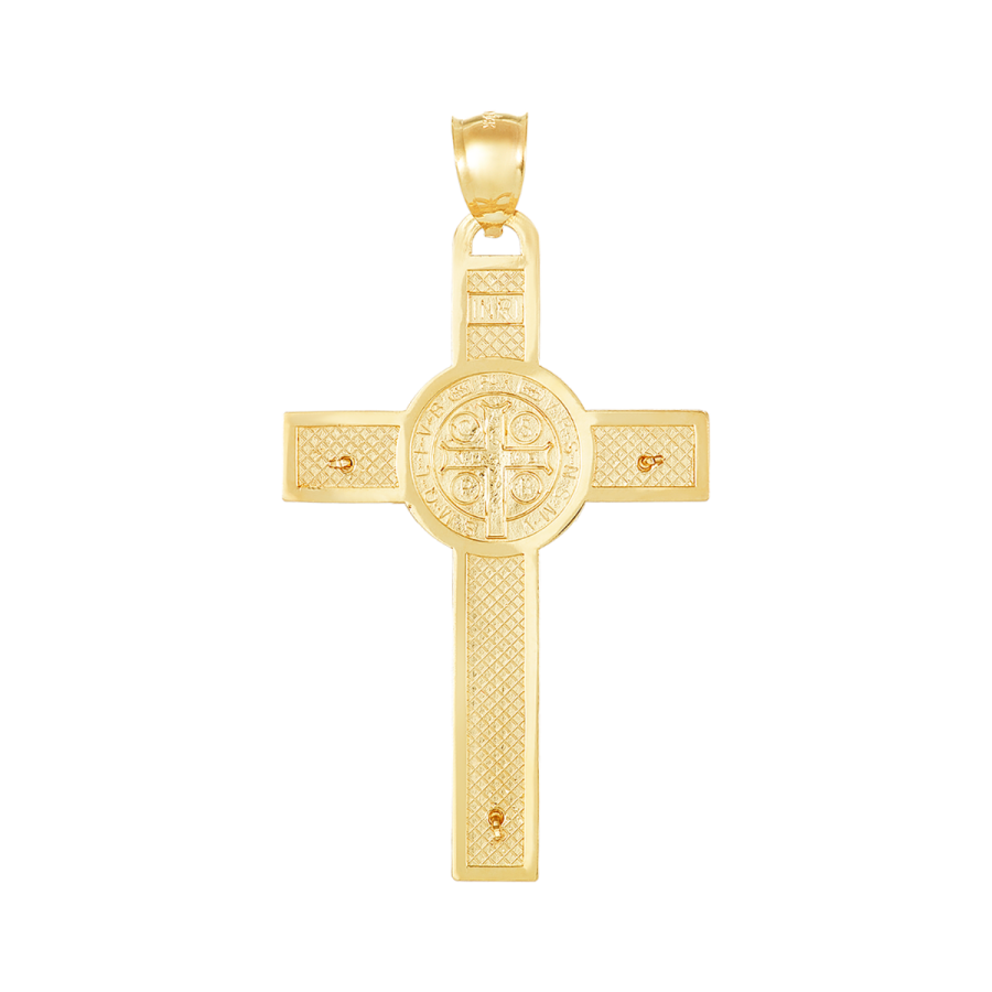 14K Two Tone Gold San Benito Crucifix