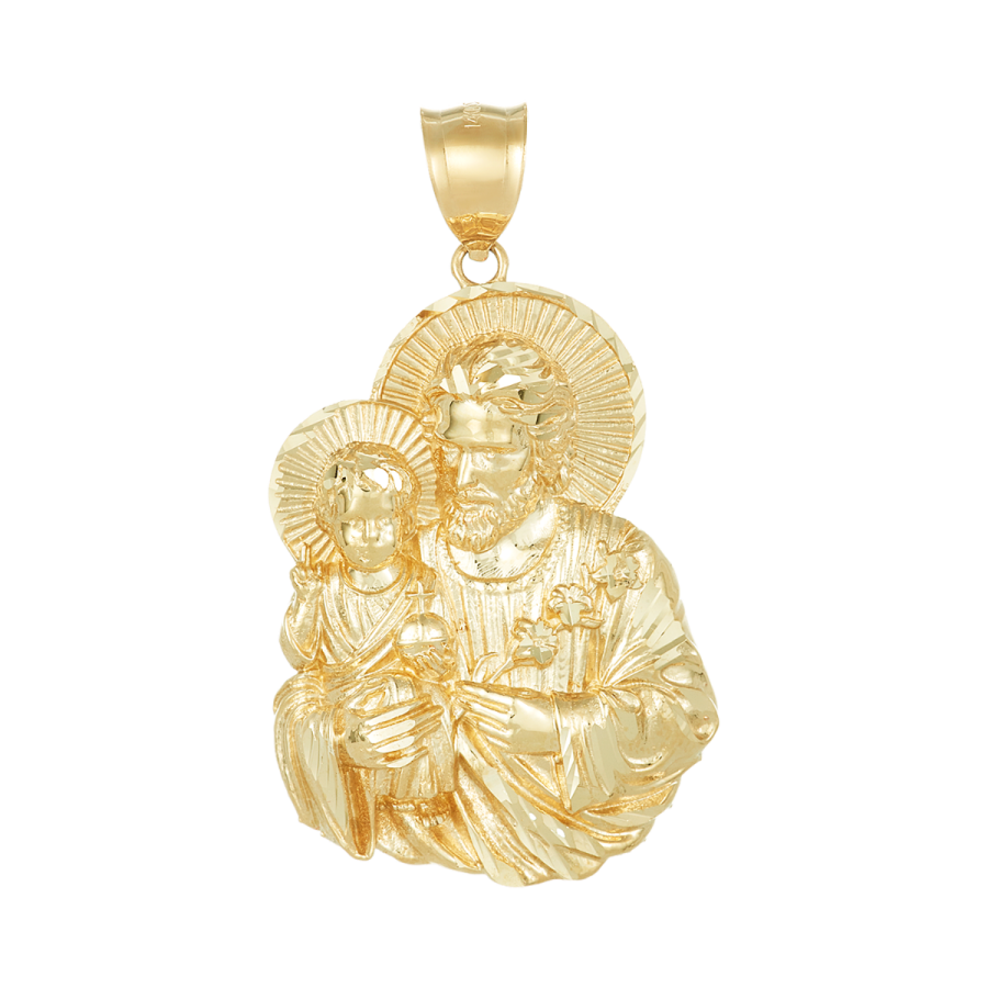 14K Yellow Gold Joseph and Jesus Pendant