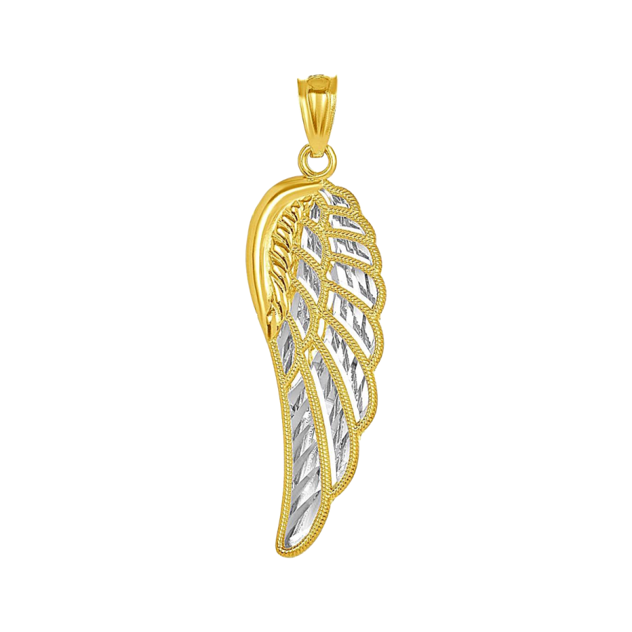 ネックレス・ペンダント wing bling 14k Fleet Basic Necklace 14K Two Tone Gold Angel Wing Pendant