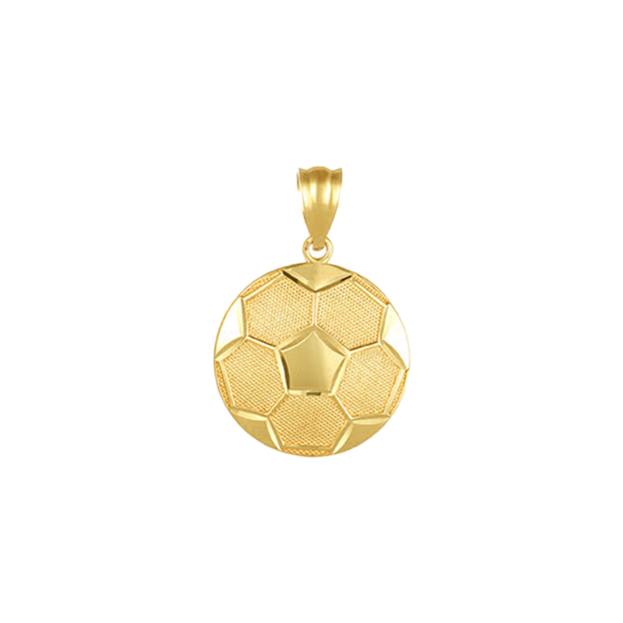 14K Yellow Gold Soccer Ball Pendant - Main Image