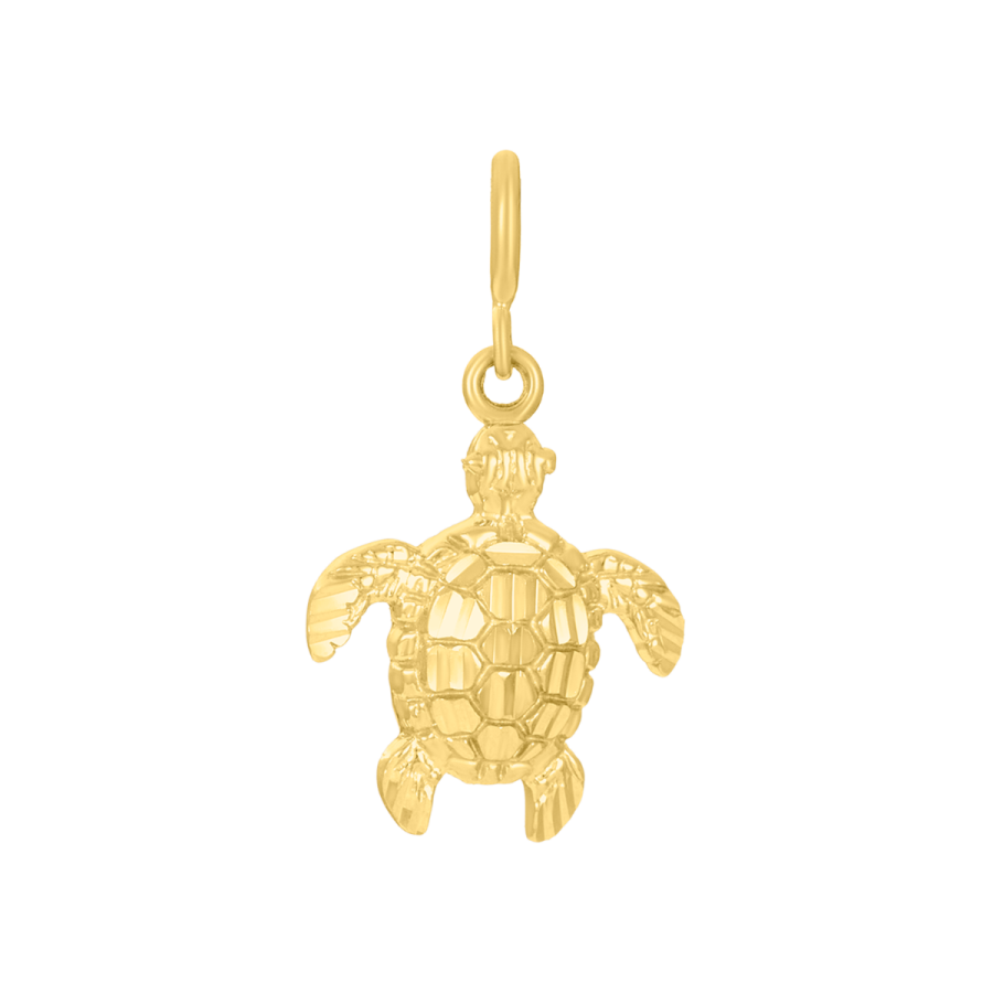 わー アンソニーキャセイ ゴールデンテイルII ラッセン 14K Yellow Gold Tortoise Charm Pendant