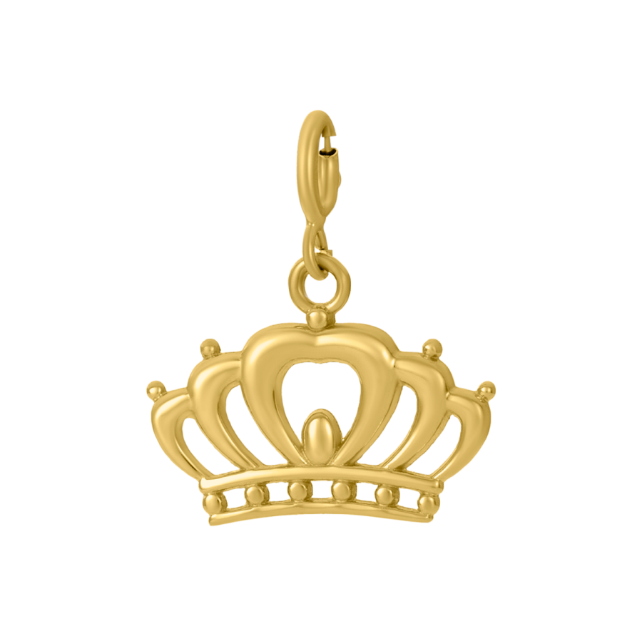 14K Yellow Gold Crown Charm Pendant