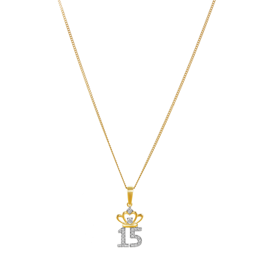 gold quinceañera crown necklace