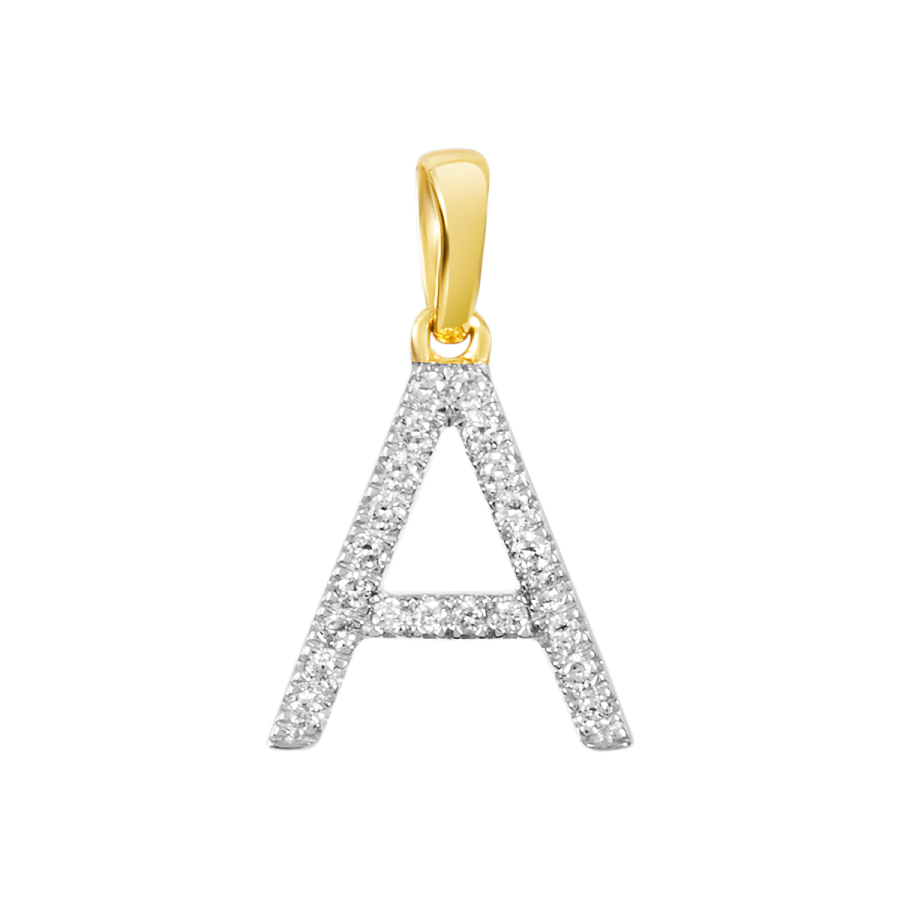 diamond initial a pendant