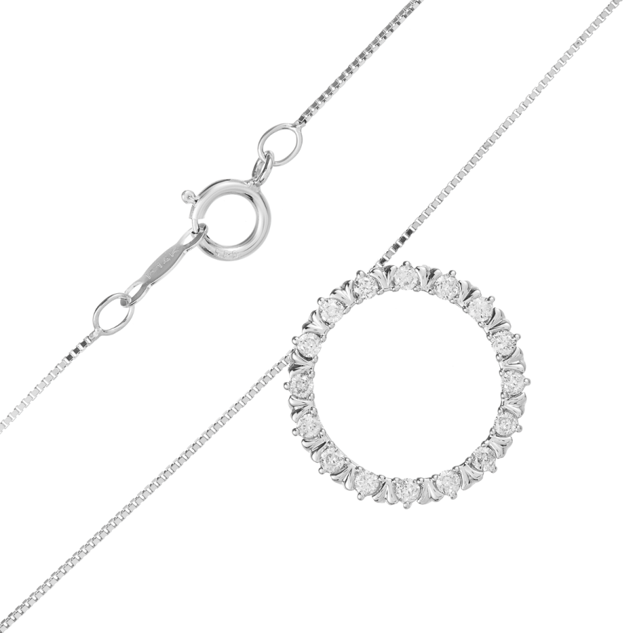 ネックレス・ペンダント Round Brilliant Necklace / 4 Prong #3713_White 31quDqvUBDL.jpg_BO30,255,255,