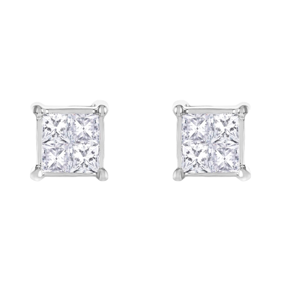 ピアス [KATENKELLY] White Dome Earrings 18K White Gold Bursting Diamond Open Circle Bypass Earrings