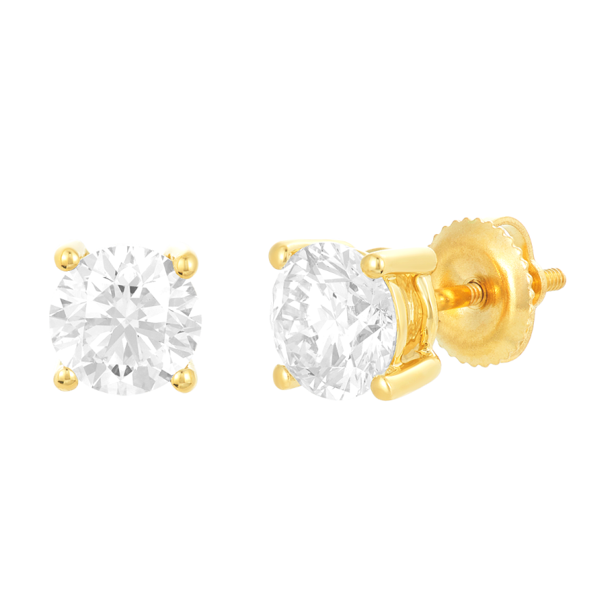 belle amore round cut diamond stud earrings