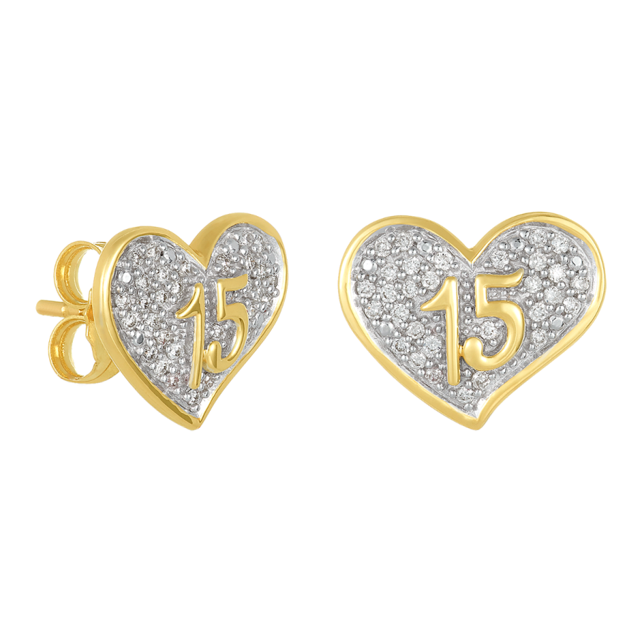 quinceañera gold stud earrings